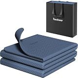 READAEER Foldable Yoga Mat for Travel Folding Yoga Mat 6mm Thick with Carrying Bag, Non-Slip TPE Exercise Pilates Mat for 72" L x 24" W x 0.24 Inch (Blue)