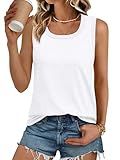 AUTOMET Womens Tank Tops Square Neck Trendy Cute Summer Tops Clothes Outfits 2026 Fashion White L