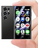 Echoamo Mini Phone for Kids Unlocked Smartphone 4.0" HD Touch Screen Mini Android Phone Quad Core 3G+32G Dual Sim Small Mobile Phones for Student Face ID Best Gift for Kids (Black)