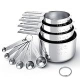TILUCK Stainless Steel Measuring Cups & Spoons Set, Cups and Spoons