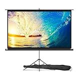 PropVue Projector Screen with Stand 84" - Indoor & Outdoor Projection Screen for Movie or Office Presentation - 16:9 HD Premium Wrinkle-Free Tripod Screen for Projector with Carry Bag & Tight Strap