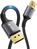 Stouchi VESA Certified DisplayPort 2.1 Cable 10FT/3M, 80Gbps UHBR20 [16K 8K@240Hz 4K@360Hz] DP Cord, Support FreeSync G-Sync, DSC 1.2a, Snag-Free Connector for RTX 5090/4090, Gaming Monitor