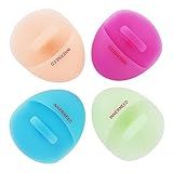 INNERNEED Super Soft Silicone Face Cleanser and Massager Brush Manual Facial Cleansing Scrubber Handheld Wash Pad for Sensitive, Delicate, Dry Skin (Pack of 4)