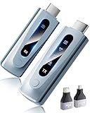 2025 Upgraded Wireless HDMI Transmitter and Receiver 328FT/100M, Plug & Play Portable 5G+2.4G Wireless HDMI Extender Kit for 4K Decode Input 1080P Output, for Audio to Monitor from Laptop/TV Box