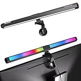 Quntis Monitor Light RGB Backlight, Dual Light Bar Gaming Office Desk Lamp, 15 Modes Dimmable, 3 Color Temperature Adjustable