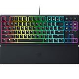 Razer Ornata V3 TKL Gaming Keyboard: Low Profile Keys - Mecha Membrane Switches - UV Coated Keycaps - Backlit Media Keys - 8 Zone RGB Lighting - Spill Resistant - Magnetic Wrist Wrest Snap Tap