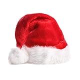 Berenlu Santa Hat for Adults, Classic Soft Velvet Christmas Hat