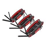 Amazon Basics Folding Hex Key Set, Metric, SAE, and Star Sizes, 3-Pack