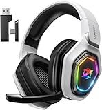 Ozeino 2.4GHz Wireless Gaming Headset for PC, Ps5, Ps4 - Lossless Audio USB & Type-C Ultra Stable Gaming Headphones with Flip Microphone, 40-Hr Battery Gamer Headset for Switch, Laptop, Mobile, Mac