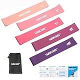 WIKDAY Resistance Bands for Working Out Exercise Loop Bands Workout Bands Set for Men Women Body Stretching, Training, Home Workout, Physical Therapy, Booty Legs, Set of 5 (Pink Purple)