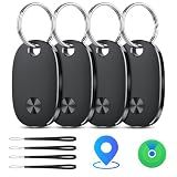 Tracker Tags-4 Pack, Bluetooth Tracker Works with Apple Find My APP (iOS Only), Keys Finder and Item Locator for Luggage, Backpack, Suitcases, Replaceable Battery, IP67 Waterproof weTag pro