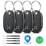 Tracker Tags-4 Pack, Bluetooth Tracker Works with Apple Find My APP (iOS Only), Keys Finder and Item Locator for Luggage, Backpack, Suitcases, Replaceable Battery, IP67 Waterproof weTag pro