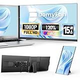 domyfan 15.6" Laptop Screen Extender, 120% sRGB FHD 1080P IPS Laptop Monitor Extender Dual Screen, Portable Monitor for Laptops 13-17" with HDMI/USB-A/Type-C Plug-Play for Windows, Mac, Android