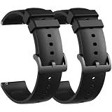 2 Pack Waterproof Bands for Amazfit Bip 3/Bip 3 Pro/ Active 2 (Black/Black)