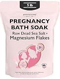 Aromasong Dead Sea Pregnancy Bath Soak 5 LB - Unscented Pure Magnesium Flakes & Minerals - Pregnancy & Postpartum Muscle Aches & Leg Discomfort - Better Absorbs Than Epsom Salt (Packaging May Vary)