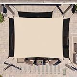 NORKIRK. - USA Based, Premium Outdoor Sun Sail Shade – UV Protection Canopy for Patio, Deck, Garden & Pool, Water-Resistant Rectangle Sun Shade Sail 10' x 13', Beige, Tools Included