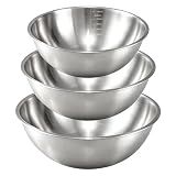 Gronivex Stainless Steel Mixing Bowls Set, 3-Piece (1.5, 2.2 & 3.4 Qt)
