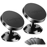 Coolpow【2 Packs Magnetic Phone Holder for Car【Strong Magnet】 Phone Holders for Your Car Phone Holder Mount【4 Metal Plate】 Universal Car Accessories for Women Men for iPhone Samsung Speakerphones