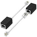 Phone Jack to Ethernet Cable Adapter, RJ45 8P8C Female to RJ11 6P4C Male for Landline Telephone Service (2 Pack)