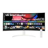 LG 34SR60QC-W 34-inch QHD (3440x1440) Curved Smart Monitor with Streaming, UltraWide Screen, webOS, HDR10, 100Hz, Built-in Speaker, AirPlay2, Screen Share, Bluetooth, ThinQ App, White