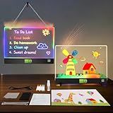 LED Drawing Board for Kids with Light, 13.8"X10.2" Rechargeable Acrylic Dry Erase Note Boards Memo Tablet with Tracing Pages Stand Markers, Easter Birthday Gifts for Teenage Girl Boy Teens Grandkids
