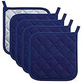 Pot Holders Clearance for Kitchen Heat Resistant Potholder, Hot Pads, Trivet for Cooking and Baking (5, Dark Blue)