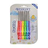 Westcott 16454 Right- and Left-Handed Scissors, Kids' Scissors, Back to School, Classroom Supplies, Ages 4-8, 5-Inch Blunt Tip, Assorted, 6 Pack