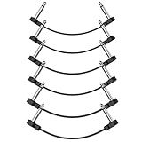 LuminologyPro 6 Pack Guitar Patch Cables, 5 Inch, 1/4" TS Right Angle Guitar Cable, Low Profile Design with Oxygen-Free Copper, Double Shielded for Pedalboard Effects, Maximize Pedal Board Space