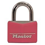 Master Lock Pink Covered Aluminum Keyed Padlock with Steel Shackle, Lock for Gym or School Locker with 1-9/16 Inch Lock Body, 146D