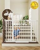 Cumbor 30-46" Baby Gate for Stairs, Auto Close Dog Gate for Doorways White