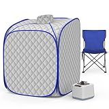 FniOk Portable Steam Sauna at Home, 9 Levels Heating, Sauna Tent for Home with Steamer and Folding Chair, Sauna for Relaxation, Detoxification, Spa