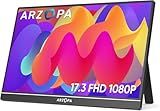ARZOPA 17.3" Portable Monitor, 1080P FHD 103% sRGB IPS Gaming Monitor Laptop Monitor with Built-in Kickstand HDMI USB C External Screen for PC Mac Phone Xbox PS5 - A1M