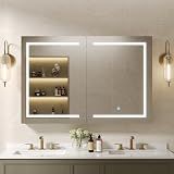 DeerValley Led Lighted Medicine Cabinet with Mirror, 48" W x 32" H