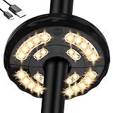 INKEER Dual-Power Patio Umbrella Light-Rechargeable & Battery Operated Umbrella Lights,3 Lighting Modes Cordless,Umbrella Pole Light for Patio Umbrellas Camping(4 AA Batteries Not Included)