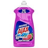 Ajax Ultra Liquid Dish Soap with Fabuloso Watermelon Scent, Fights Grease and Stuck-On Stains, Deep Cleaning Action, Mess-Free, Easy-Flip Cap, 52 fl oz Bottle