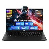NIMO 15.6" FHD Light-Gaming-Laptop, 8 Cores AMD Ryzen 7 Pro 6850U 32GB LPDDR5 RAM 1TB SSD (Beat i7-1360P Up to 4.7GHz) GPU AMD Radeon 680M IPS Computer with 100W Type-C Backlit Keyboard Fingerprint