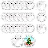 25 Pcs 2.3 Inch Clear Acrylic Blank Button Pins, DIY Craft Badge Making Supplies for Custom Photo Buttons, Homemade Badges, School Projects, Team & Event Badges