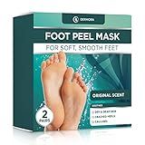 DERMORA Foot Peel Mask | Skin Exfoliating Foot Masks for Dry, Cracked Feet & Callus Removal | Dead Skin Exfoliator for Baby Soft Feet | Pack of 2 | Regular (Fits up to Men 10 / Women 11) | Original
