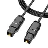DteeDck Digital Optical Audio Cable 6 feet, Fiber Optic SPDIF Toslink Ultra-Thin Cord for TV PS4 PS3 Xbox One to Sound Bar Home Theater Receiver