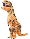 miwhse Halloween Inflatable Dinosaur Costume Adult Fancy Dinosaur Suit Blow up Trex Costume Full Body Dino Costume For Halloween Cosplay Party(brown)