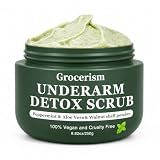 Underarm Detox Scrub for Armpits 8.8 oz, Walnut Shell Powder Exfoliating Cream with Menthol and Aloe Vera, Helps Wash Away Sweat and Deodorant Buildup, Mint Fresh Shower Polish