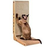 EHEYCIGA Cardboard Cat Scratcher for Indoor Cats, 26.8 Inch, Brown