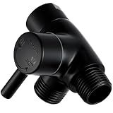 G-Promise Solid Metal Shower Arm Diverter for Hand Held Showerhead and Fixed Spray Head, G 1/2 3-Way Bathroom Universal Diverter System Replacement Part (Matte Black)