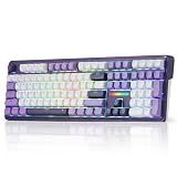Redragon K745 PRO Wireless Gasket RGB Gaming Keyboard, 108 Keys Mechanical Keyboard w/Extra 4 Hotkeys, Hot-Swap Socket, 5-Layer Noise Dampening, See-Through Round PBT Keycaps, Mint Mambo Switch