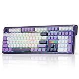 Redragon K745 PRO Wireless Gasket RGB Gaming Keyboard, 108 Keys Mechanical Keyboard w/Extra 4 Hotkeys, Hot-Swap Socket, 5-Layer Noise Dampening, See-Through Round PBT Keycaps, Mint Mambo Switch