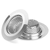 Ohtomber 2PCS 2.79" Stainless Steel Bathtub Drain Strainer Hair Catcher