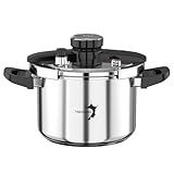 TIBORANG 6.3 QT Stainless Steel Pressure Cooker, [Multi-Cooker for Gas & Induction Stove] [Saves 70% Cooking Time] [One-Hand Operation], Family Size for 2-3 People, Olla de Presion