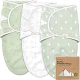 KeaBabies 3-Pack Organic Baby Swaddle Sleep Sacks - Swaddles for Newborns, Infant 0-3 Months, Baby Girls, Boys, Soft & Snug Newborn Sleep Sack, Nursery Swaddling Blankets (Bunnies)