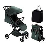 MAMAZING Ultra Air Lightweight Baby Travel Stroller with Carbon Fiber Frame, Compact & Airplane-Friendly, One-Handed Fold, 11.6 lbs, Perfect for Toddlers, Green