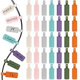 35 Pcs Multicolored Color-Coded Nylon Cable & Cord Labels (7 Colors, 5 Each) - Reusable Hook & Loop Wire Tags, Residue-Free Ink-Proof Water-Resistant Identification Labels for Home Office Data Centers